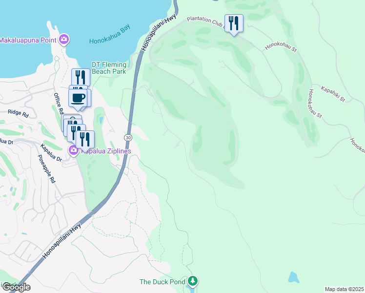 map of restaurants, bars, coffee shops, grocery stores, and more near 320 Mahana Ridge Street in Lahaina