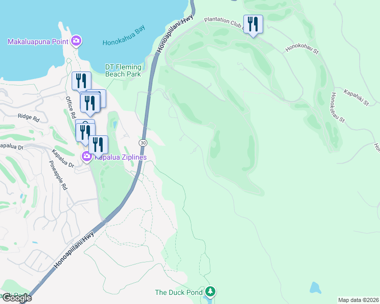 map of restaurants, bars, coffee shops, grocery stores, and more near 250 Kilau Place in Lahaina