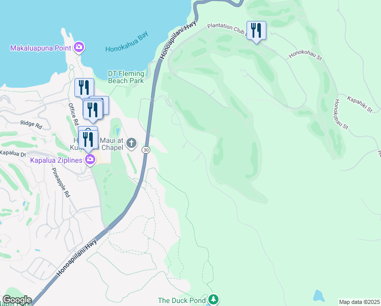 map of restaurants, bars, coffee shops, grocery stores, and more near 240 Kilau Place in Lahaina