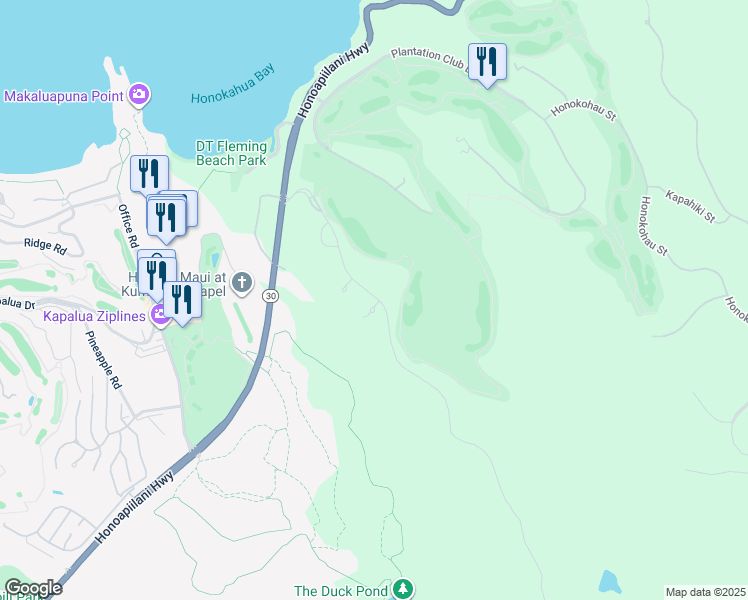 map of restaurants, bars, coffee shops, grocery stores, and more near 230 Kilau Place in Lahaina