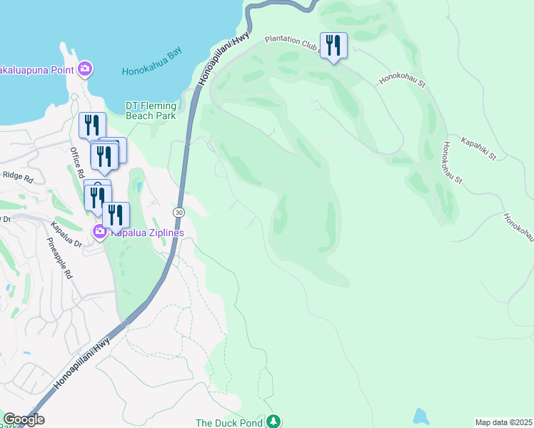 map of restaurants, bars, coffee shops, grocery stores, and more near 'Uki'uki Loop in Kapalua