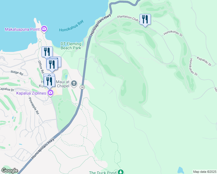 map of restaurants, bars, coffee shops, grocery stores, and more near 230 Kilau Place in Lahaina