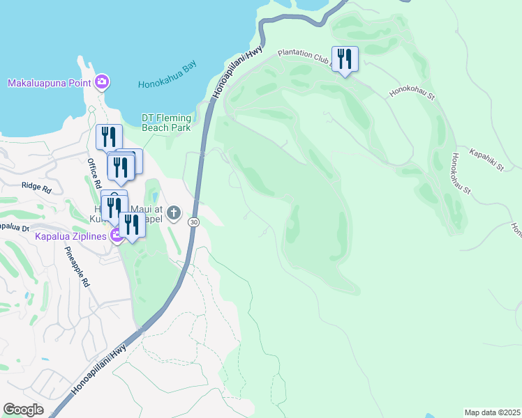 map of restaurants, bars, coffee shops, grocery stores, and more near 'Uki'uki Loop in Kapalua