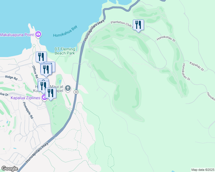 map of restaurants, bars, coffee shops, grocery stores, and more near 'Uki'uki Loop in Kapalua
