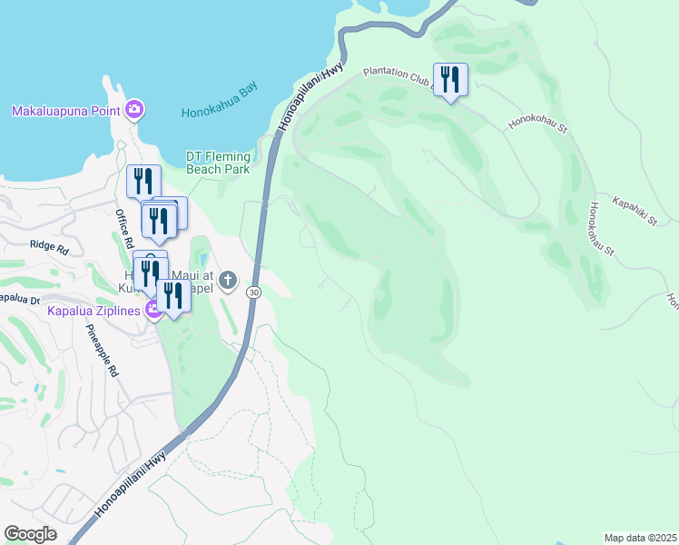 map of restaurants, bars, coffee shops, grocery stores, and more near 'Uki'uki Loop in Kapalua