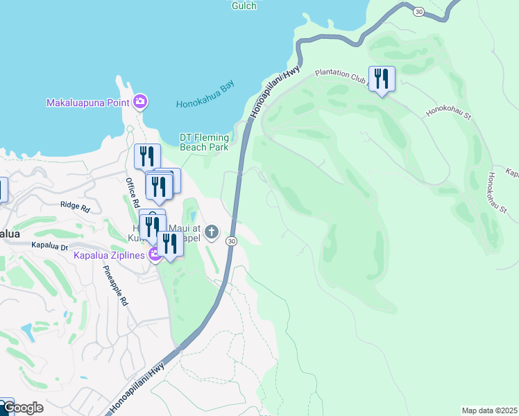 map of restaurants, bars, coffee shops, grocery stores, and more near 130 Hawane Loop in Lahaina