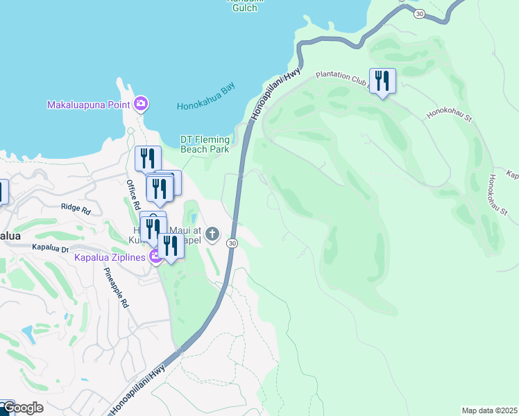 map of restaurants, bars, coffee shops, grocery stores, and more near 120 Hawane Loop in Lahaina