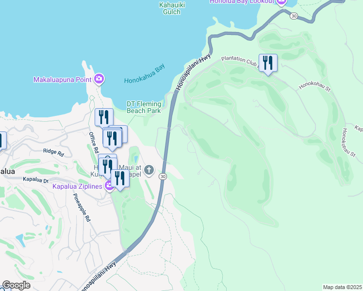 map of restaurants, bars, coffee shops, grocery stores, and more near 110 Hawane Loop in Lahaina