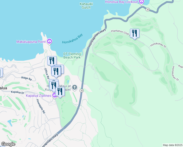map of restaurants, bars, coffee shops, grocery stores, and more near 110 Hawane Loop in Lahaina