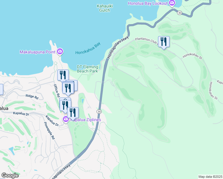 map of restaurants, bars, coffee shops, grocery stores, and more near 100 Hawane Loop in Lahaina