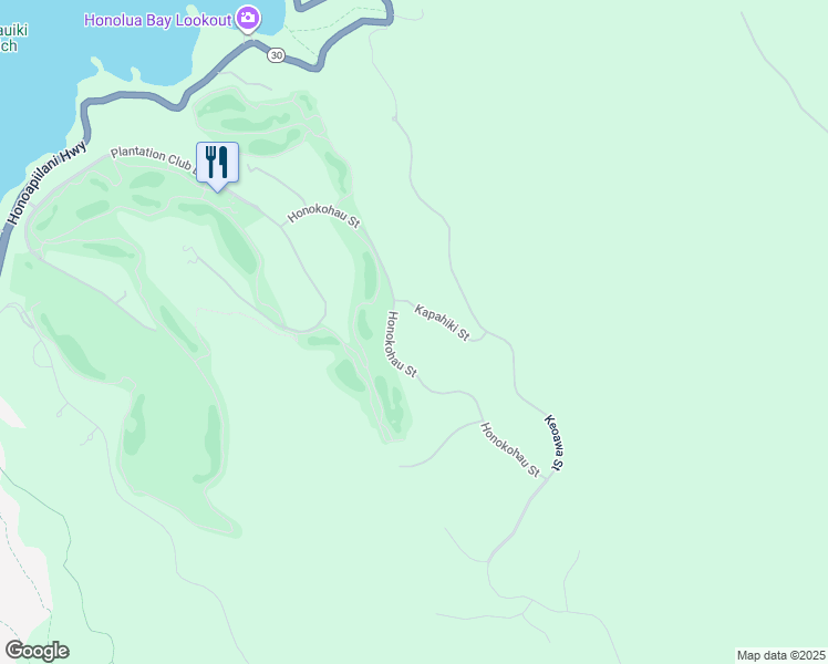 map of restaurants, bars, coffee shops, grocery stores, and more near 100 Kapahiki Street in Lahaina