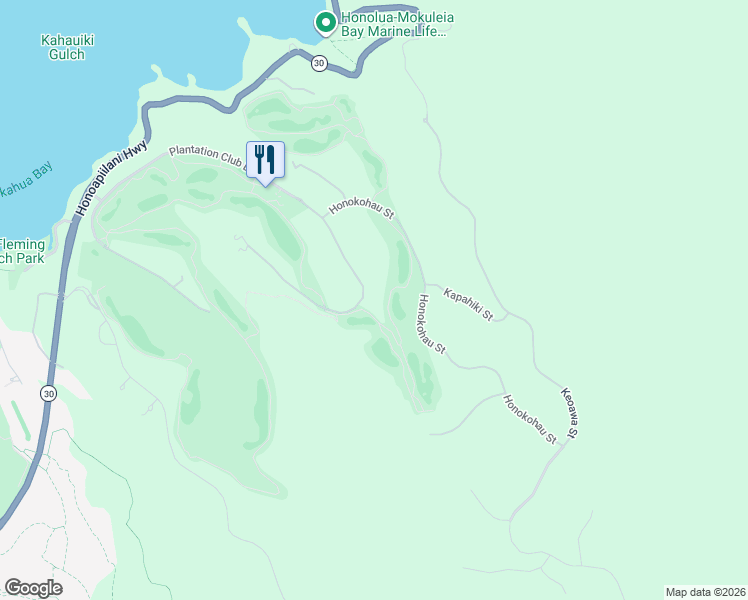 map of restaurants, bars, coffee shops, grocery stores, and more near 223 Plantation Club Drive in Lahaina