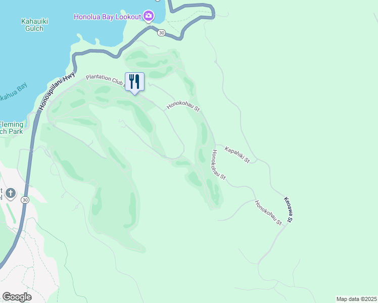 map of restaurants, bars, coffee shops, grocery stores, and more near 223 Plantation Club Drive in Lahaina