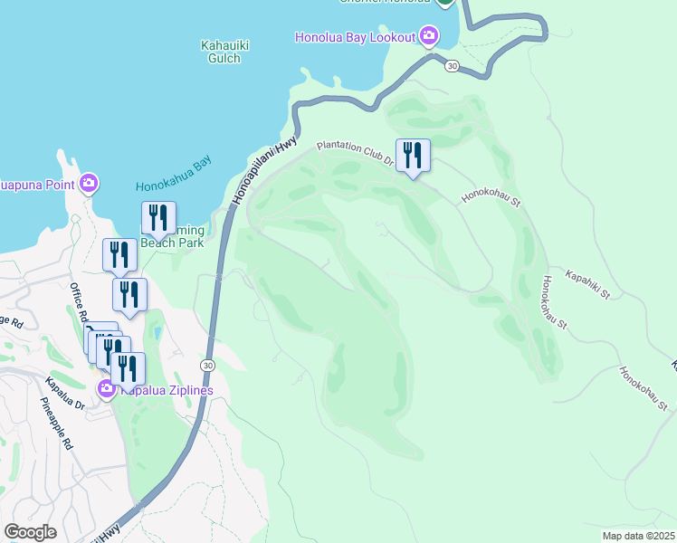 map of restaurants, bars, coffee shops, grocery stores, and more near 309 Plantation Estates Drive in Lahaina