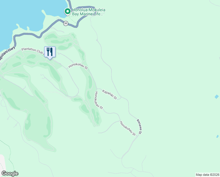 map of restaurants, bars, coffee shops, grocery stores, and more near 81 Keoawa Street in Lahaina