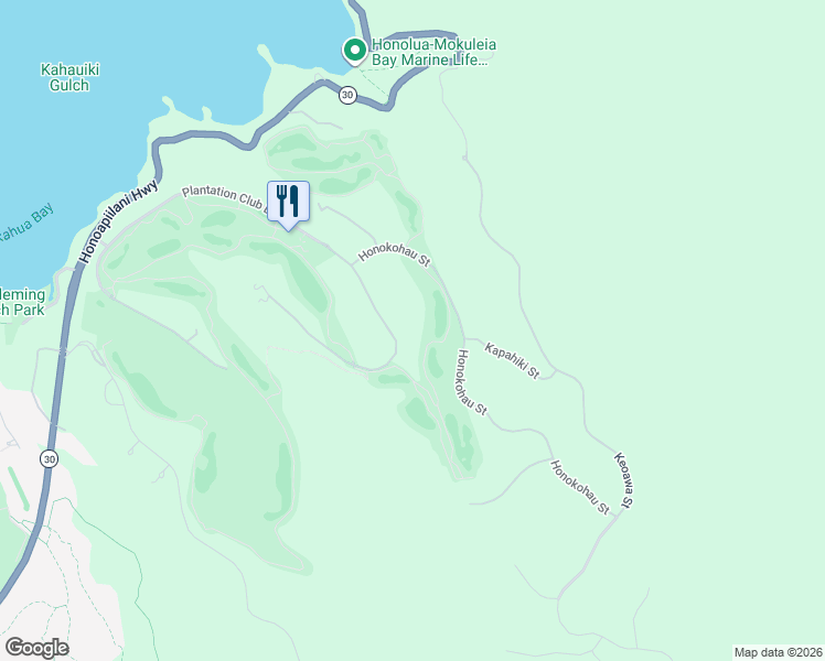 map of restaurants, bars, coffee shops, grocery stores, and more near 223 Plantation Club Drive in Lahaina