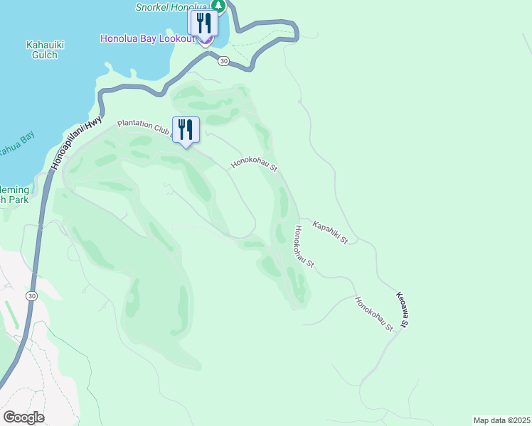 map of restaurants, bars, coffee shops, grocery stores, and more near 223 Plantation Club Drive in Lahaina