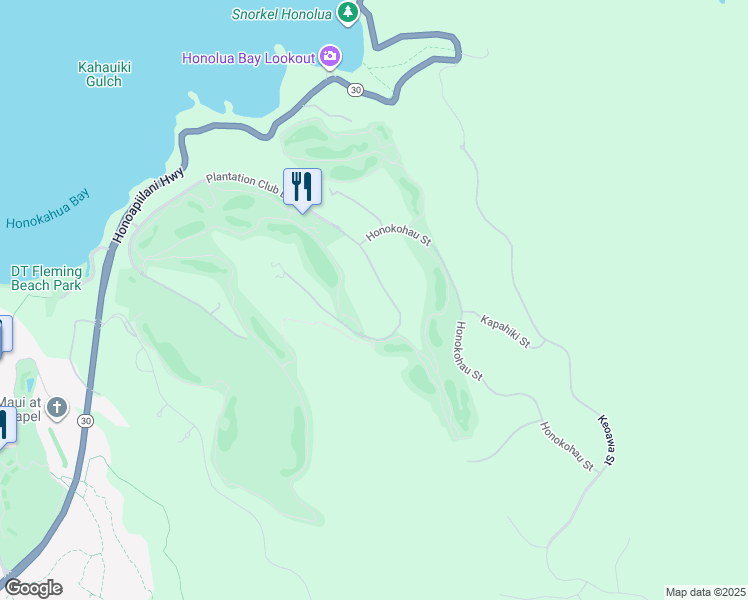 map of restaurants, bars, coffee shops, grocery stores, and more near 218 Plantation Club Drive in Lahaina