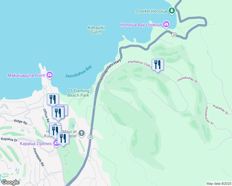 map of restaurants, bars, coffee shops, grocery stores, and more near 301 Plantation Estates Drive in Lahaina