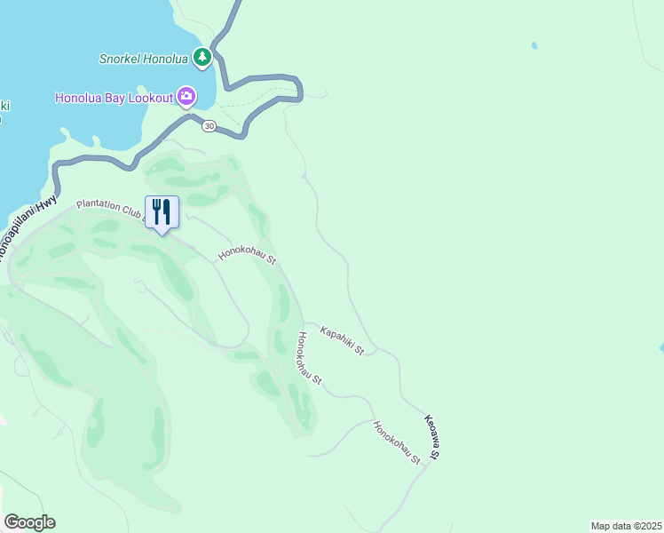 map of restaurants, bars, coffee shops, grocery stores, and more near 89 Keoawa Street in Lahaina