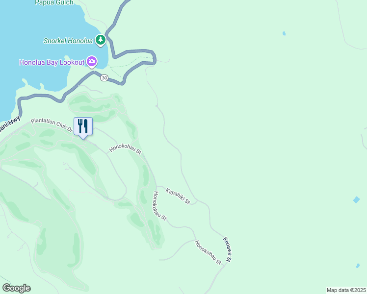 map of restaurants, bars, coffee shops, grocery stores, and more near 90 Keoawa Street in Lahaina