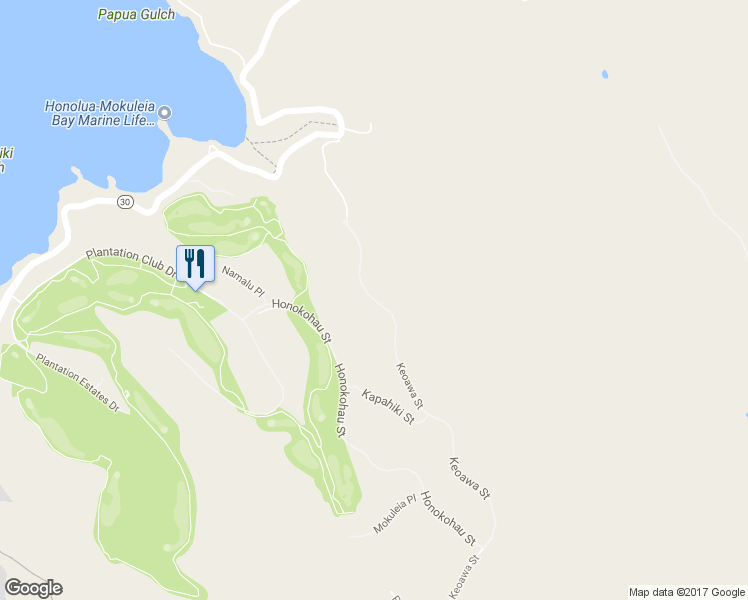 map of restaurants, bars, coffee shops, grocery stores, and more near 101 Keoawa Street in Lahaina