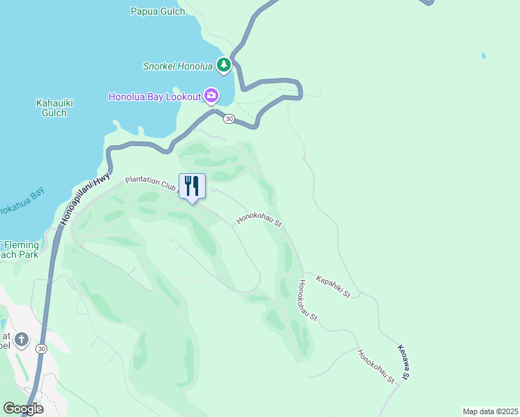 map of restaurants, bars, coffee shops, grocery stores, and more near 501 Honokohau Street in Lahaina