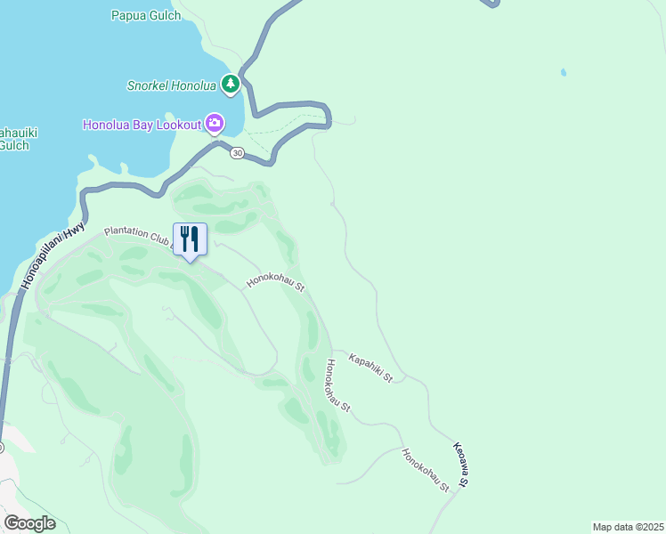 map of restaurants, bars, coffee shops, grocery stores, and more near 93 Keoawa Street in Lahaina