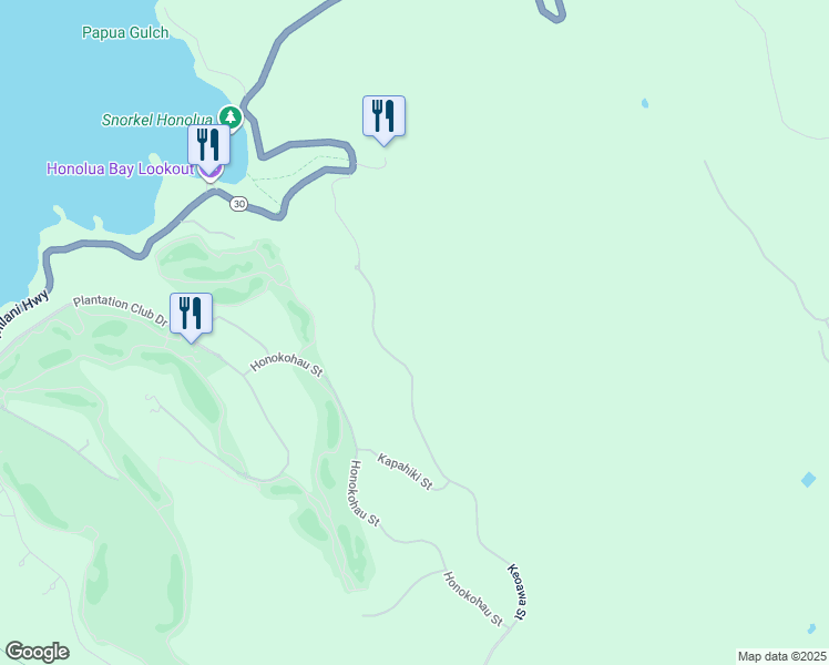 map of restaurants, bars, coffee shops, grocery stores, and more near 94 Keoawa Street in Lahaina