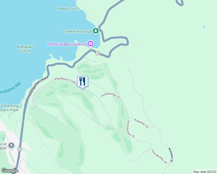 map of restaurants, bars, coffee shops, grocery stores, and more near 410 Namalu Place in Lahaina