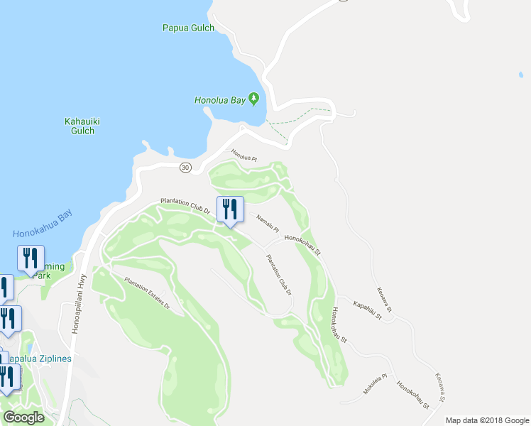 map of restaurants, bars, coffee shops, grocery stores, and more near 402 Namalu Place in Lahaina