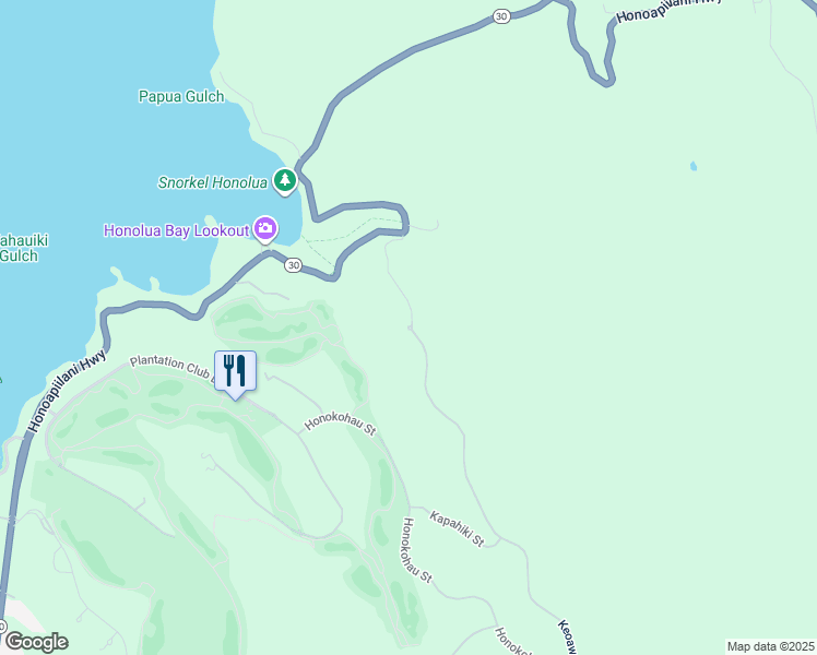 map of restaurants, bars, coffee shops, grocery stores, and more near 110 Keoawa Street in Lahaina