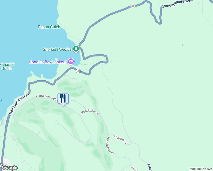 map of restaurants, bars, coffee shops, grocery stores, and more near 115 Keoawa Street in Lahaina