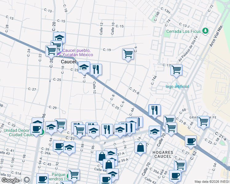map of restaurants, bars, coffee shops, grocery stores, and more near in Caucel