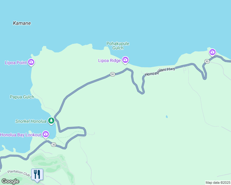 map of restaurants, bars, coffee shops, grocery stores, and more near 1 Honokohau Valley Road in Wailuku