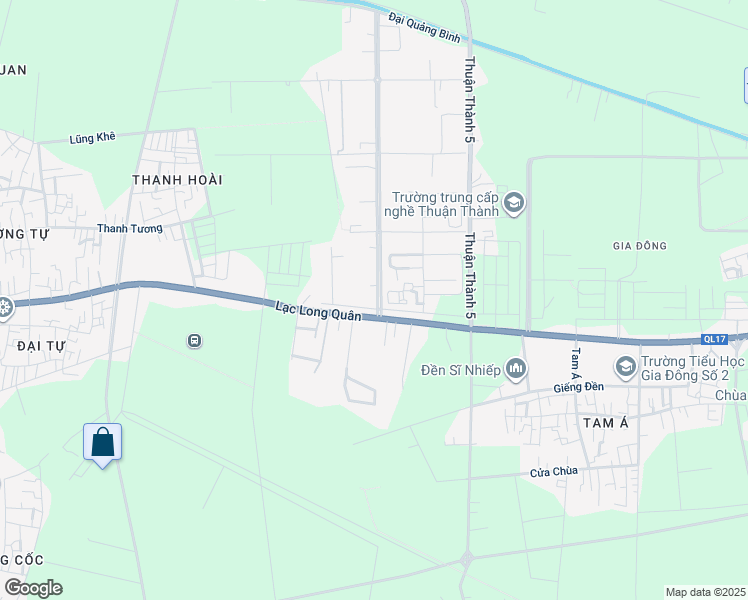 map of restaurants, bars, coffee shops, grocery stores, and more near Trục chính KCN Thuận Thành 3 in Thuận Thành