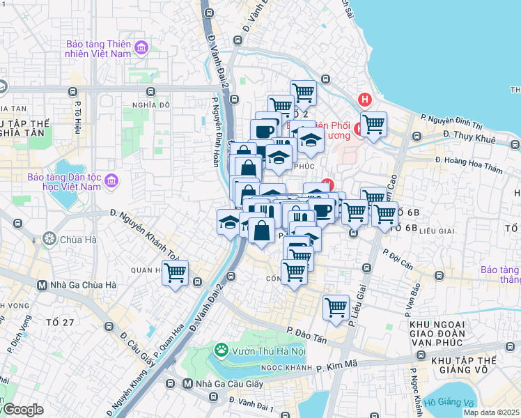 map of restaurants, bars, coffee shops, grocery stores, and more near 96 Cống Vị in Ba Dinh District