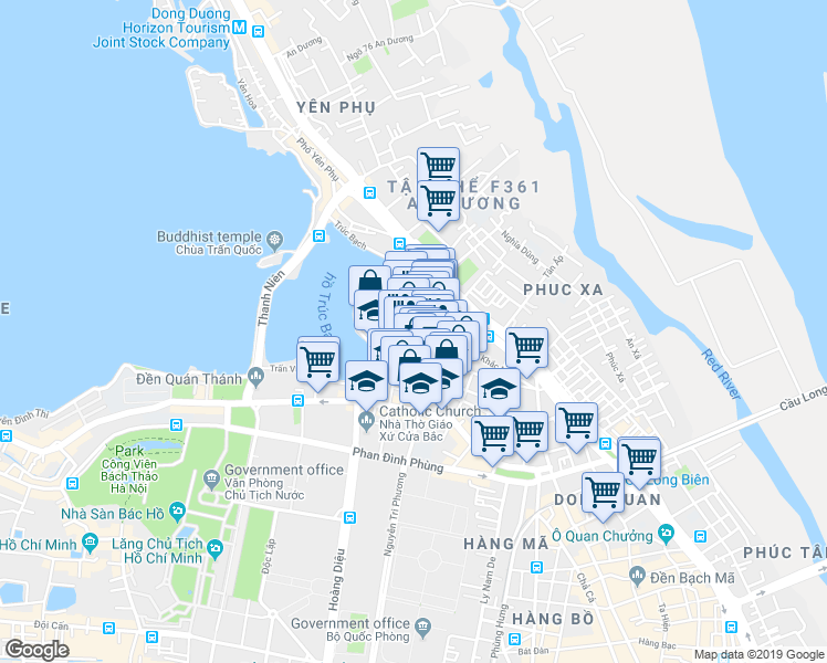 map of restaurants, bars, coffee shops, grocery stores, and more near Phố Tôn Đức Thắng in Đống Đa