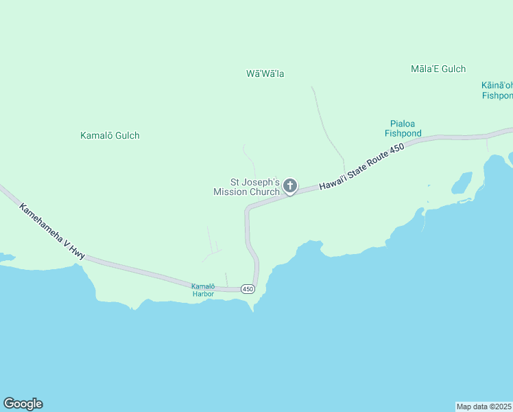 map of restaurants, bars, coffee shops, grocery stores, and more near 351 Hawaii 450 in Kaunakakai