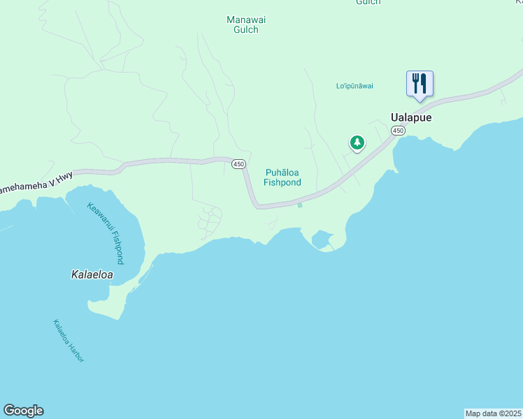 map of restaurants, bars, coffee shops, grocery stores, and more near 7144 Kamehameha V Highway in Kaunakakai