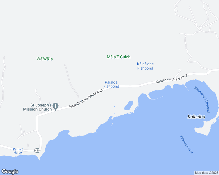 map of restaurants, bars, coffee shops, grocery stores, and more near Kamehameha V Highway in Maui County