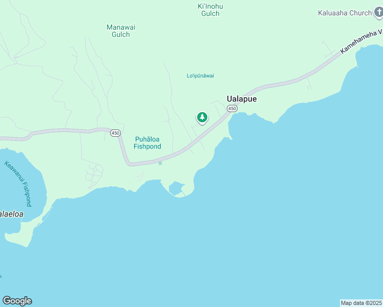 map of restaurants, bars, coffee shops, grocery stores, and more near 7228 Kamehameha V Highway in Kaunakakai