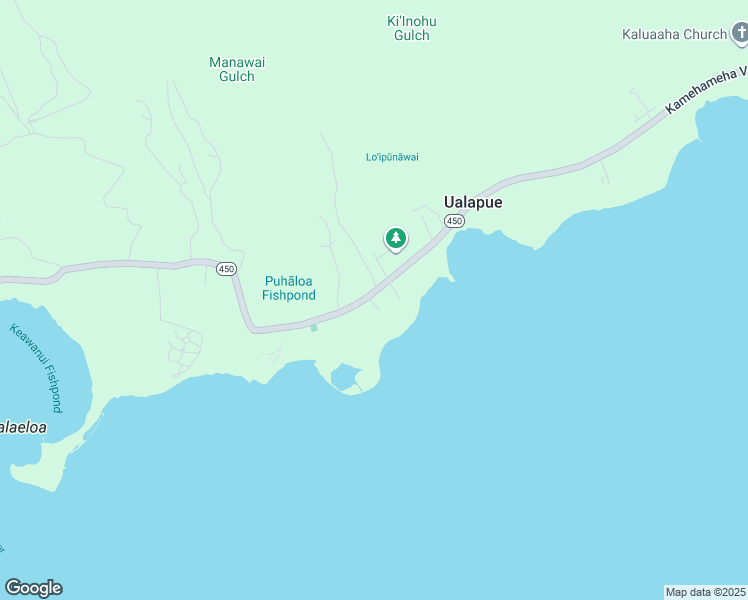 map of restaurants, bars, coffee shops, grocery stores, and more near 7228 Kamehameha V Highway in Kaunakakai