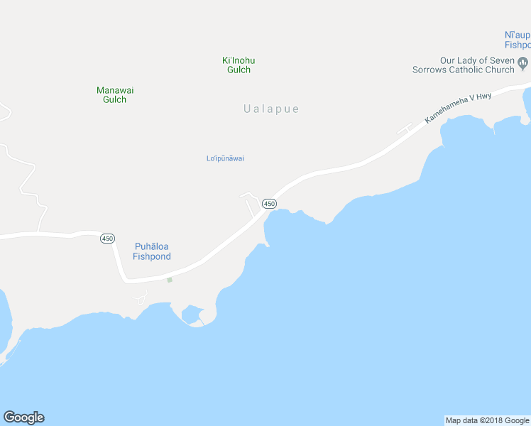 map of restaurants, bars, coffee shops, grocery stores, and more near 7380 Kamehameha V Highway in Kaunakakai