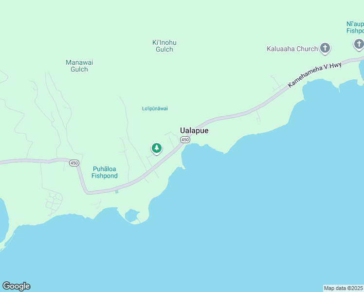 map of restaurants, bars, coffee shops, grocery stores, and more near 7380 Kamehameha V Highway in Kaunakakai