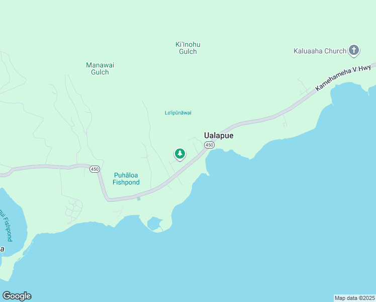 map of restaurants, bars, coffee shops, grocery stores, and more near 7337 Kamehameha V Highway in Kaunakakai