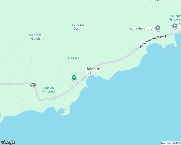 map of restaurants, bars, coffee shops, grocery stores, and more near 7406 Kamehameha V Highway in Kaunakakai