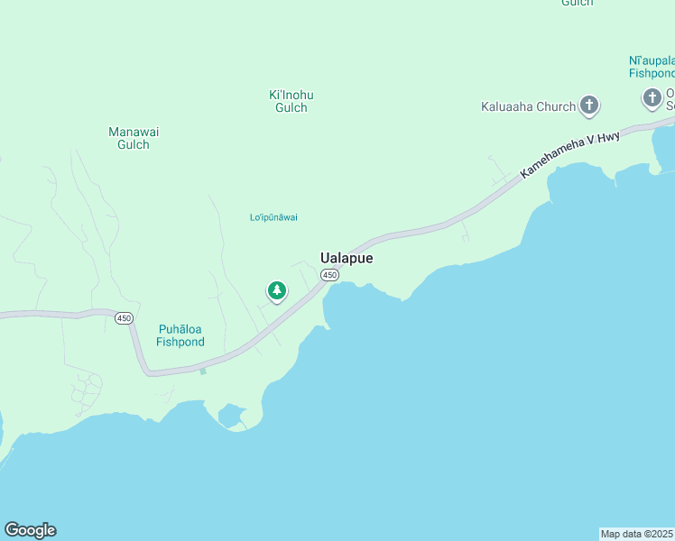 map of restaurants, bars, coffee shops, grocery stores, and more near 7406 Kamehameha V Highway in Kaunakakai