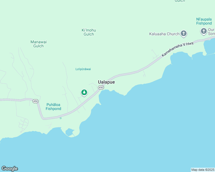 map of restaurants, bars, coffee shops, grocery stores, and more near 7420 Kamehameha V Highway in Kaunakakai