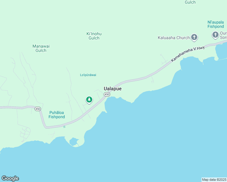 map of restaurants, bars, coffee shops, grocery stores, and more near 7420 Kamehameha V Highway in Kaunakakai